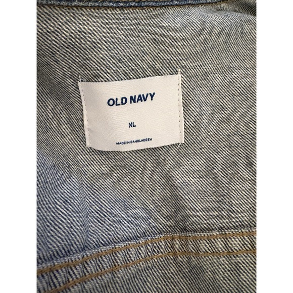 American Flag On Back-Old Navy Size XL‎ - Classic Denim Jean Jacket - Picture 5 of 6
